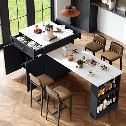 Extendable kitchen island with - extendable,