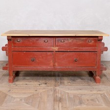 VINTAGE RED KITCHEN ISLAND