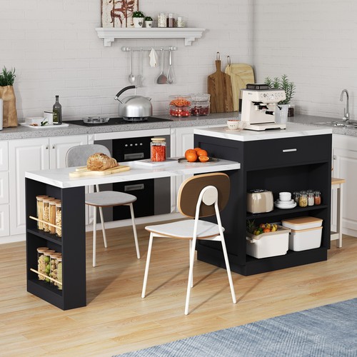 Kitchen island with extendable - kitchen,