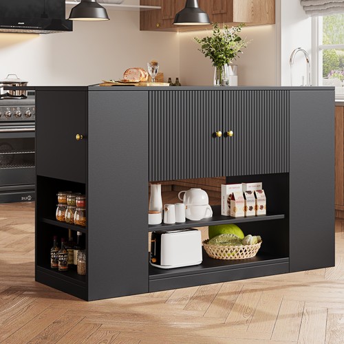 Black kitchen island with - island,
