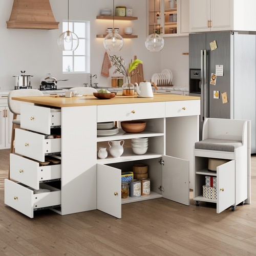 Adjustable kitchen island - adjustable, w/